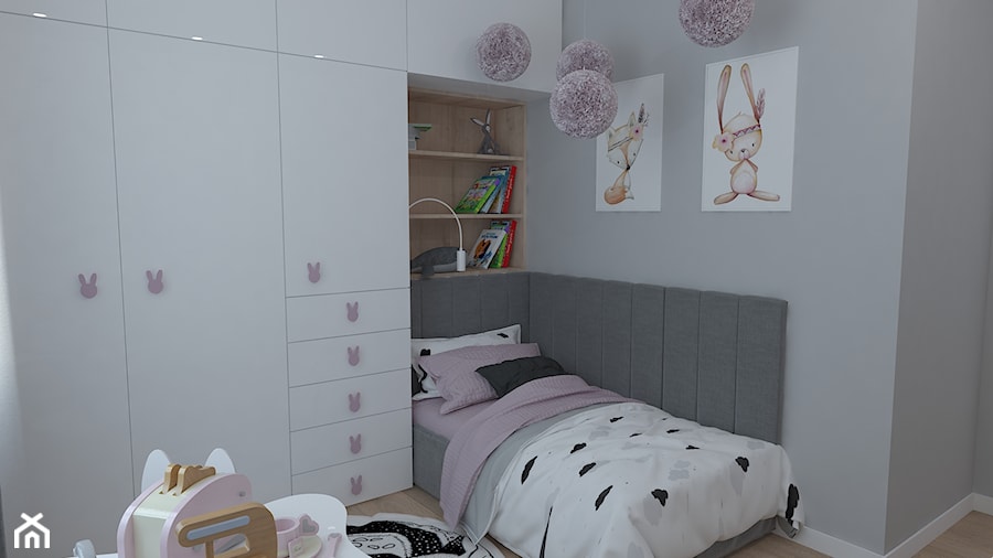Projekt pokoju dziecka - Średni biały szary pokój dziecka dla dziecka dla dziewczynki, styl nowoczesny - zdjęcie od OpenARCH