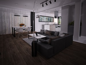 Projekt wybranych wnętrz domku jednorodzinnego - Stargard - Salon, styl skandynawski - zdjęcie od OpenARCH