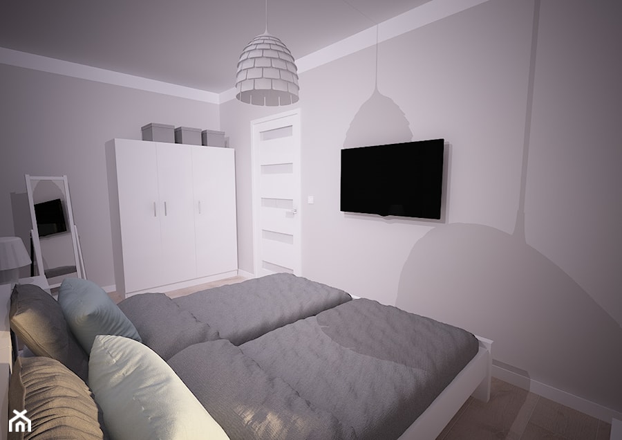 Apartament na wynajem - Pogorzelica - Średnia szara sypialnia, styl skandynawski - zdjęcie od OpenARCH