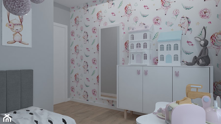 Projekt pokoju dziecka - Średni biały szary pokój dziecka dla dziecka dla dziewczynki, styl nowoczesny - zdjęcie od OpenARCH
