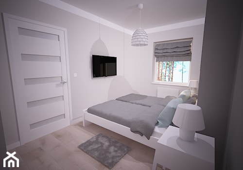 Apartament na wynajem - Pogorzelica - Średnia szara sypialnia, styl skandynawski - zdjęcie od OpenARCH