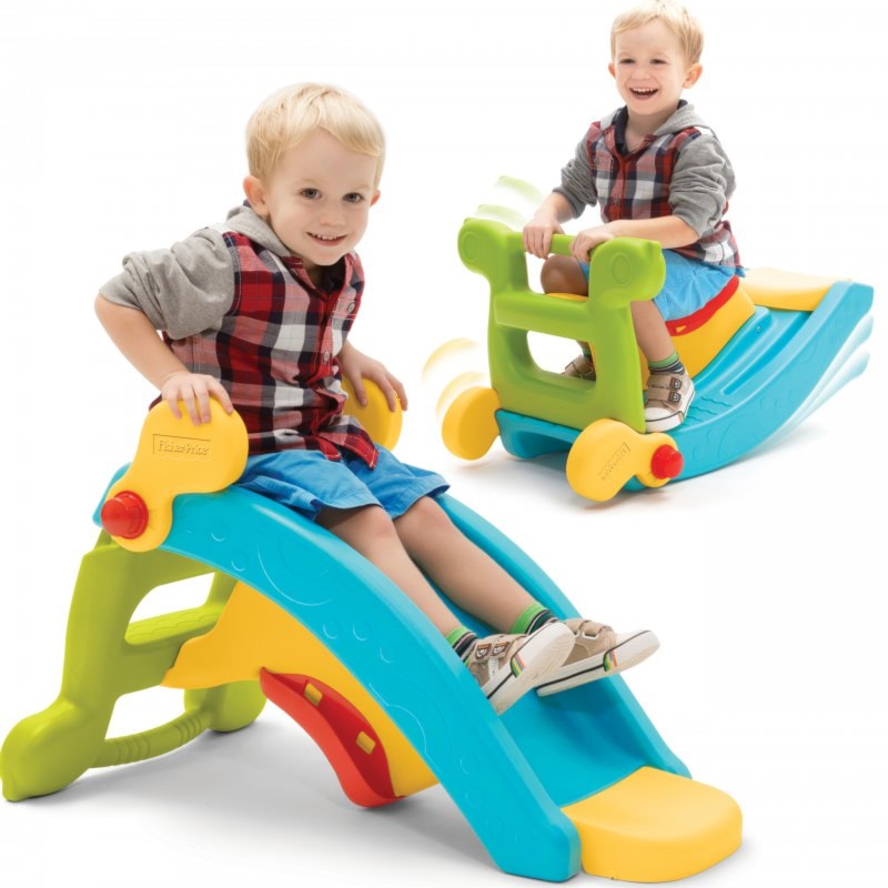 Fisher Price Zjeżdżalnia Bujak 2w1 Slide to Rocker plac zabaw - zdjęcie od brykacze.pl