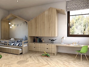 Naturalnie Nowoczesny | Kiełpino - Duży biały pokój dziecka dla nastolatka dla chłopca, styl nowoczesny - zdjęcie od ALASKA Studio | Wnętrza i Meble