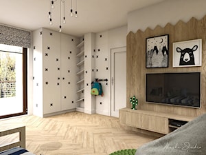 Naturalnie Nowoczesny | Kiełpino - Duży biały pokój dziecka dla nastolatka dla chłopca dla dziewczynki, styl nowoczesny - zdjęcie od ALASKA Studio | Wnętrza i Meble