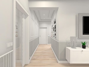 Dom w stylu Glamour pod Radomiem - Średni biały szary salon, styl glamour - zdjęcie od Architextura