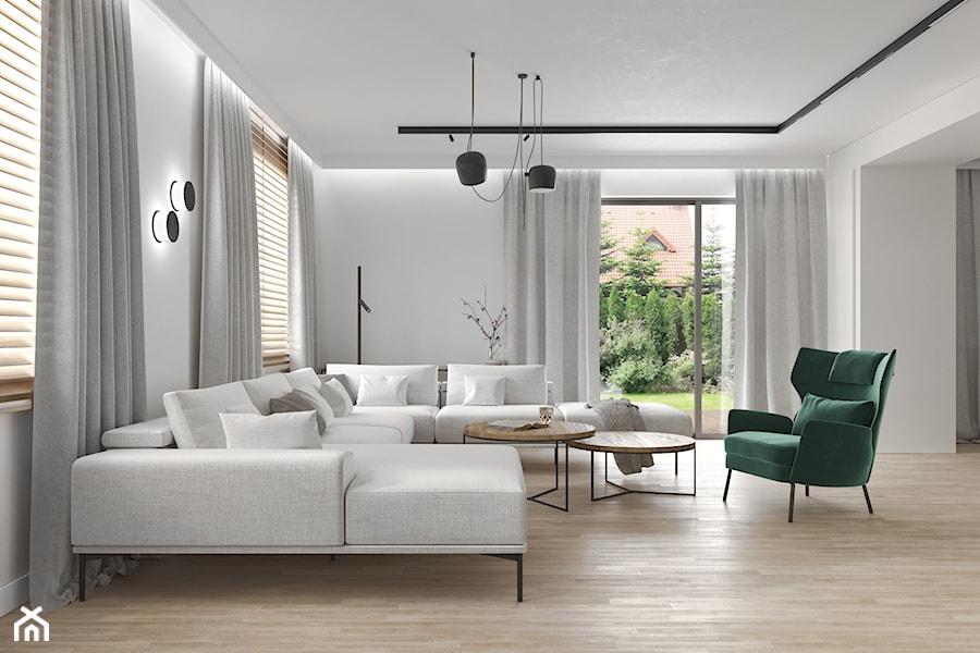 Dom w którym liczy się przestrzeń - Salon, styl nowoczesny - zdjęcie od zietarska.pl - pracownia projektowa