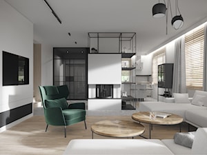 Dom w którym liczy się przestrzeń - Salon, styl nowoczesny - zdjęcie od zietarska.pl - pracownia projektowa