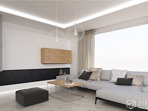 Wnętrze w domu jednorodzinnym 200m2 - Średni biały salon, styl nowoczesny - zdjęcie od zietarska.pl - pracownia projektowa
