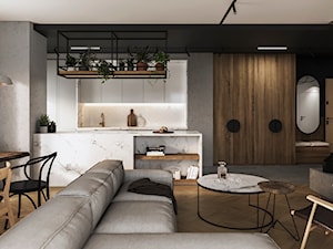 Soft loft - Salon, styl industrialny - zdjęcie od zietarska.pl - pracownia projektowa