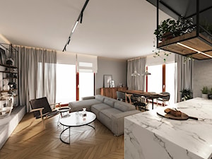 Soft loft - Salon, styl industrialny - zdjęcie od zietarska.pl - pracownia projektowa