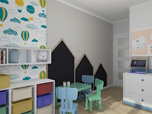 Wnętrza WodnaNuta - Mały szary pokój dziecka dla dziecka dla chłopca dla dziewczynki, styl tradycyjny - zdjęcie od Projekt Środka