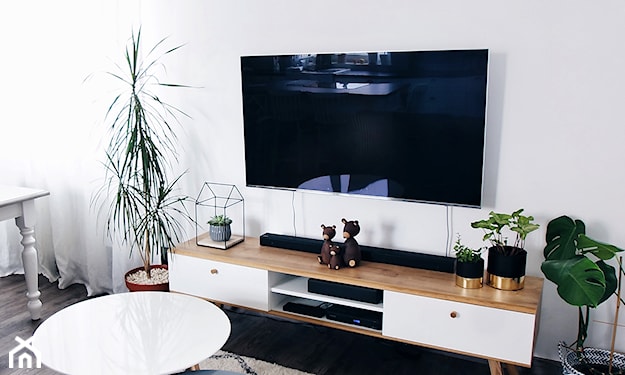 półka pod telewizor w stylu skandynawskim