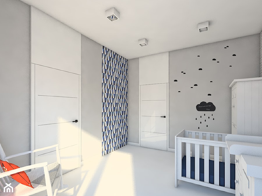 Dom jednorodzinny - okolice Lęborka - Średni szary pokój dziecka dla niemowlaka dla chłopca dla dziewczynki, styl skandynawski - zdjęcie od Radkiewicz Architektura