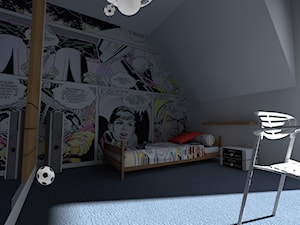 Dom w Krakowie przy ul Orszańskiej - Średni biały szary pokój dziecka dla dziecka dla nastolatka dla chłopca dla dziewczynki, styl nowoczesny - zdjęcie od Architektura KL24 Szymon Bobrowicz