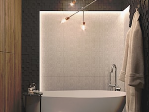 Ciemna łazienka z wanną wolnostojącą - zdjęcie od Auroom Concept
