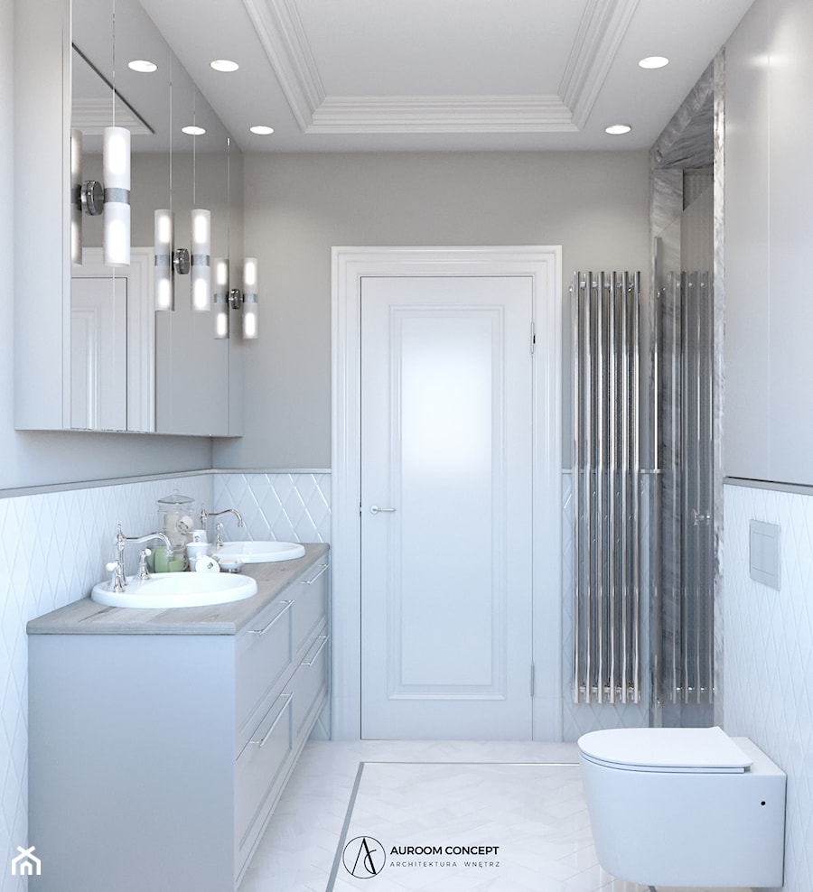 Klasyczna łazienka w bieli - zdjęcie od Auroom Concept