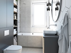 Industrialna łazienka z ciemną zabudową - zdjęcie od Auroom Concept