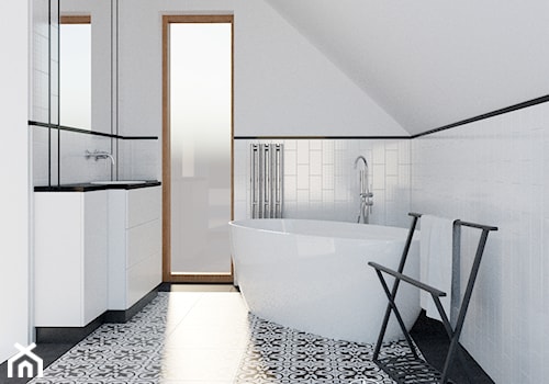Klasyczna łazienka z podłogą we wzory - zdjęcie od Auroom Concept