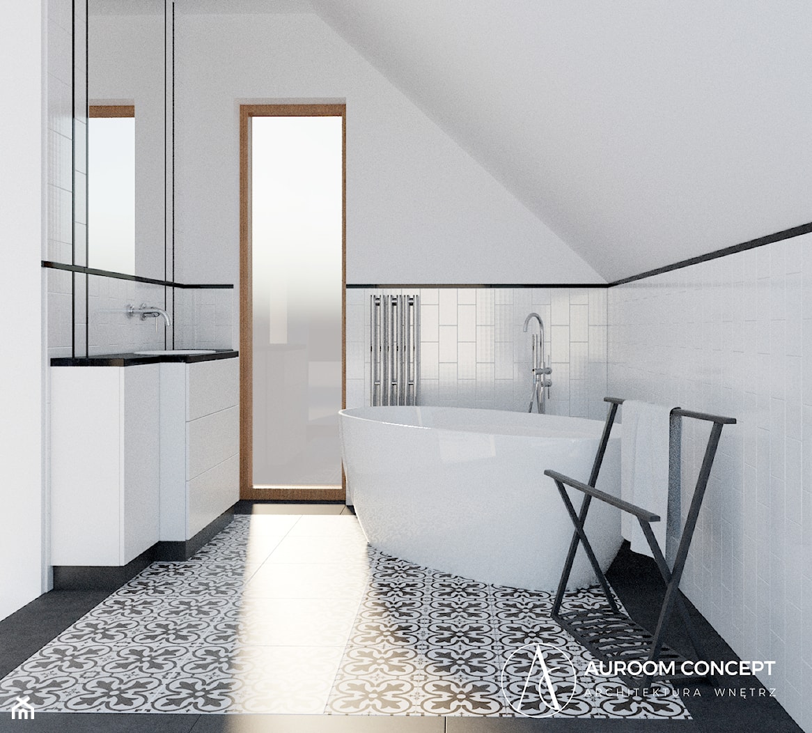 Klasyczna łazienka z podłogą we wzory - zdjęcie od Auroom Concept - Homebook