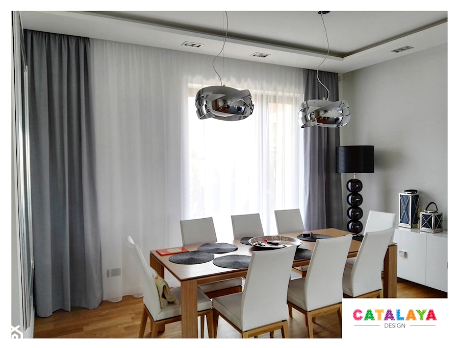 Średnia szara jadalnia jako osobne pomieszczenie, styl nowoczesny - zdjęcie od CATALAYA DESIGN