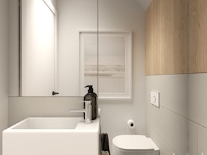 Łódź bliźniak - Mała bez okna z lustrem łazienka, styl nowoczesny - zdjęcie od Biel Klaudyna