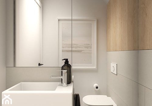 Łódź bliźniak - Mała bez okna z lustrem łazienka, styl nowoczesny - zdjęcie od Biel Klaudyna