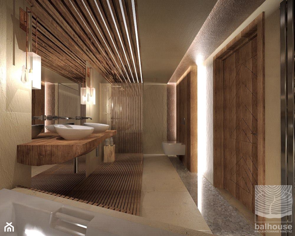 Łazienka w stylu zen w piwniczce - zdjęcie od balhouse - projektowanie wnętrz - Homebook