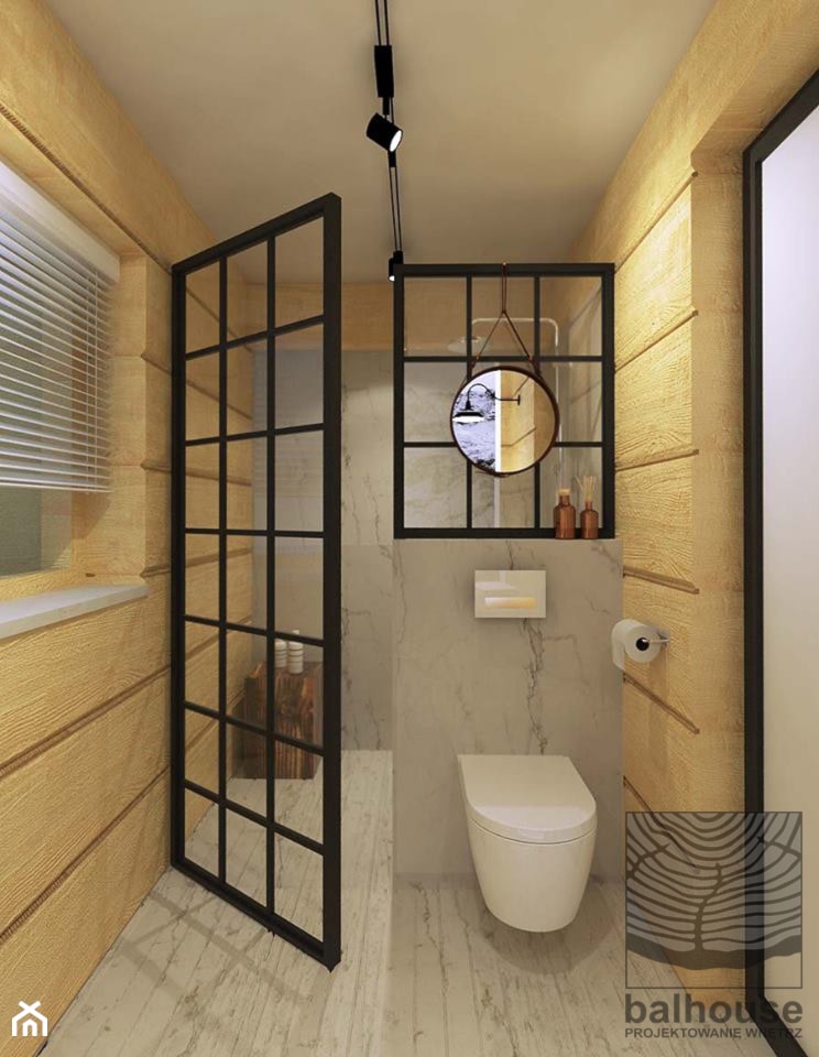 łazienka w domu z bali - zdjęcie od balhouse - projektowanie wnętrz - Homebook