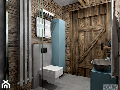 Aranżacje wnętrz - Łazienka: łazienka na poddaszu drewnianego domku weekendowego - balhouse - projektowanie wnętrz. Przeglądaj, dodawaj i zapisuj najlepsze zdjęcia, pomysły i inspiracje designerskie. W bazie mamy już prawie milion fotografii!