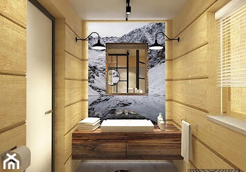 łazienka domu z bali - zdjęcie od balhouse - projektowanie wnętrz