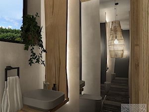 Toaleta dla gości w willi z widokiem na Giewont - zdjęcie od balhouse - projektowanie wnętrz