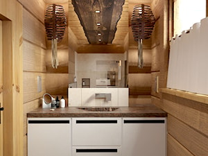 główna łazienka w domu z bali - zdjęcie od balhouse - projektowanie wnętrz