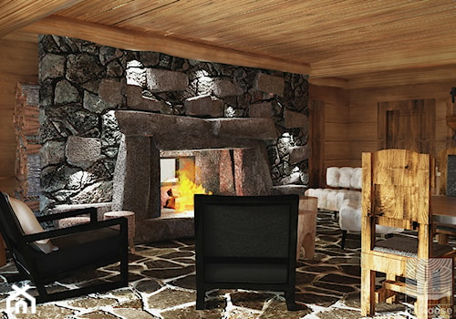 piwnica w domu z bali zaaranżowana jakos przestrzeń rozrywki i relaksu - zdjęcie od balhouse - projektowanie wnętrz