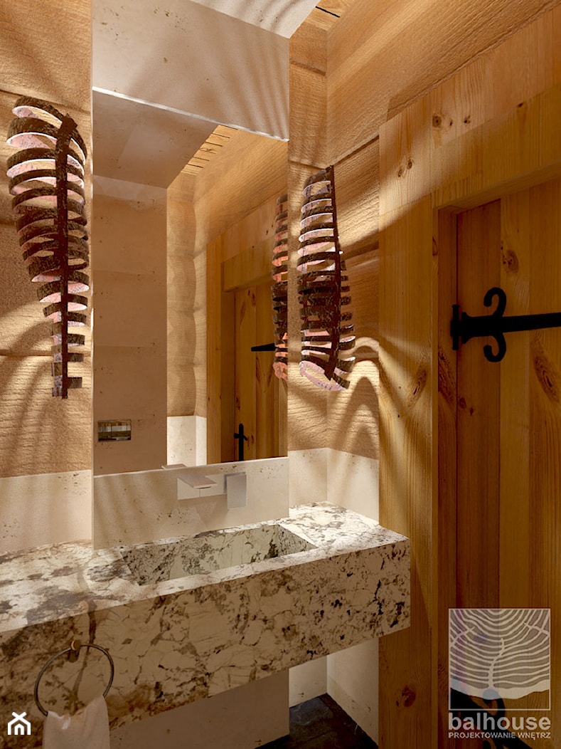 toaleta gościnna w domu z bali - zdjęcie od balhouse - projektowanie wnętrz - Homebook