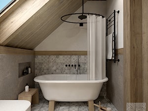 łazienka na poddaszu - zdjęcie od balhouse - projektowanie wnętrz