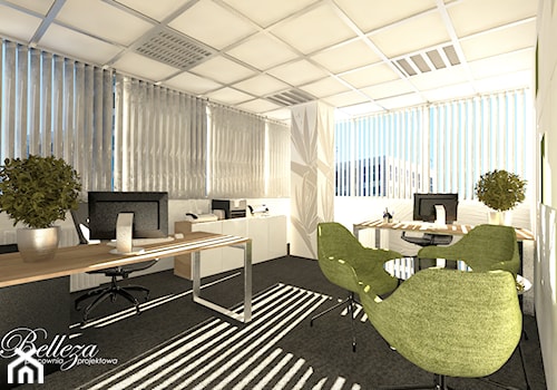 Duże szare biuro, styl skandynawski - zdjęcie od Belleza Pracownia Projektowa - Architekt / Projektant Wnętrz