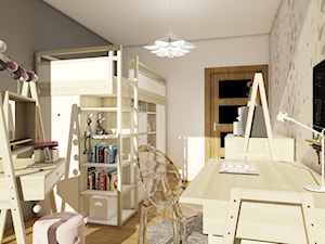 Średni szary pokój dziecka dla nastolatka dla chłopca dla dziewczynki, styl glamour - zdjęcie od Belleza Pracownia Projektowa - Architekt / Projektant Wnętrz