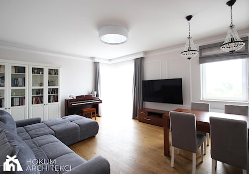Apartament dla rodziny, 92m2 - Salon, styl tradycyjny - zdjęcie od Hokum Architekci