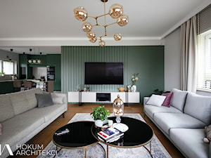 Dom pod Łodzią 260m2 - Salon, styl glamour - zdjęcie od Hokum Architekci