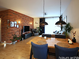 Loftowe mieszkanie dla rodziny, 67m2 - Jadalnia, styl industrialny - zdjęcie od Hokum Architekci