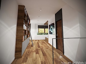 Dom pod Warszawą 400m2 - Średni biały czarny hol / przedpokój, styl nowoczesny - zdjęcie od Hokum Architekci