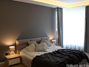 Dom nowoczesny 300m2 - Średnia szara sypialnia, styl nowoczesny - zdjęcie od Hokum Architekci