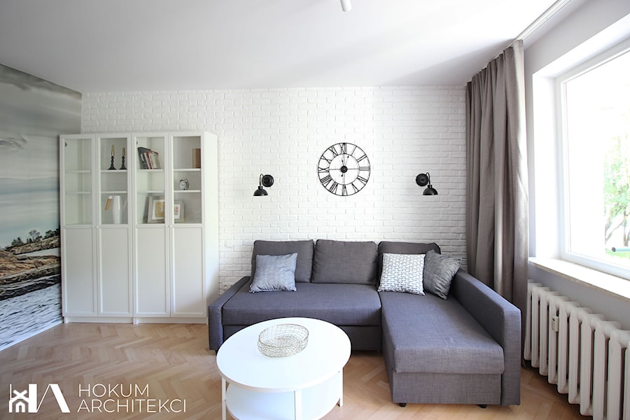 Mieszkanie do wynajęcia w Warszawie, 60m2 - Salon, styl skandynawski - zdjęcie od Hokum Architekci