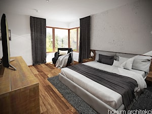 Dom pod Warszawą 400m2 - Średnia biała sypialnia, styl nowoczesny - zdjęcie od Hokum Architekci