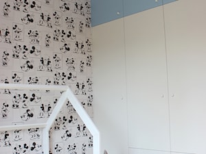 Mieszkanie na Pradze, 78m2 - Mały biały czarny pokój dziecka dla dziecka dla chłopca dla dziewczynki, styl skandynawski - zdjęcie od Hokum Architekci