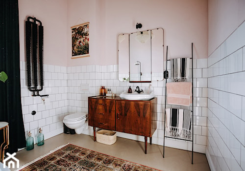Konkurs O!Twórz Mieszkanie - Średnia z lustrem łazienka z oknem, styl nowoczesny - zdjęcie od PORTA DRZWI