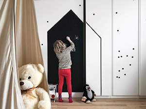 Konkurs O!Twórz Mieszkanie - Średni biały czarny pokój dziecka dla dziecka dla dziewczynki - zdjęcie od PORTA DRZWI