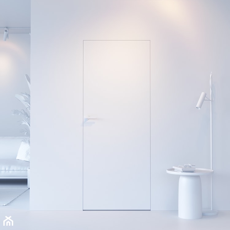 białe drzwi, minimalistyczne drzwi