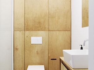 Konkurs O!Twórz Mieszkanie - Mała bez okna z lustrem łazienka, styl minimalistyczny - zdjęcie od PORTA DRZWI
