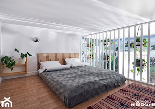 Inspiracje - Średnia biała sypialnia na antresoli, styl nowoczesny - zdjęcie od PORTA DRZWI